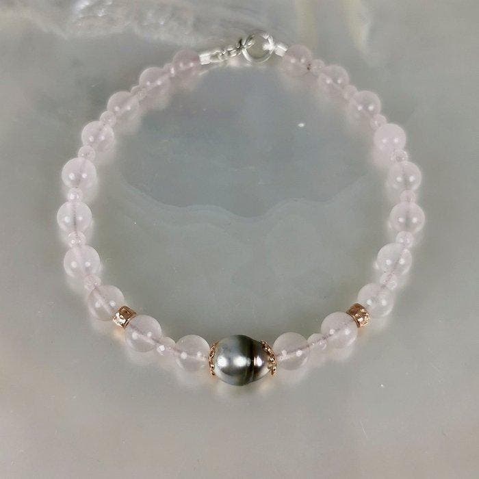 Zonder minimumprijs - Armband Zilver Parel - Quartz - Tahiti, Handtassen en Accessoires, Armbanden