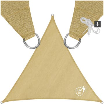 Polyethyleen zonneluifel driehoekig beige, Verzenden, Nieuw