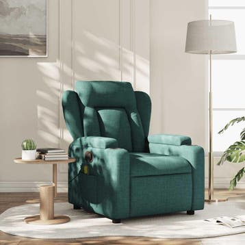 vidaXL Massagestoel met donkergroene stof, Maison & Meubles, Fauteuils, Verzenden