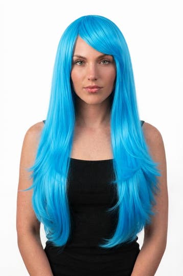 KIMU® Luxe Lange Oceaan Blauwe Pruik Zeemeermin Turquoise Me, Kleding | Dames, Ophalen of Verzenden, Nieuw