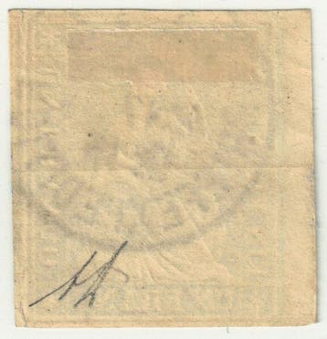Zwitserland 1858 - Strubel 1 Fr. grijs, 2e Bernese, Gestempeld
