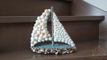 Papiermaché Zeilboot 3D 24x8x24 cm, Nieuw