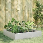 vidaXL Plantenbak verhoogd 100x100x33,5 cm roestvrijstaal, Verzenden