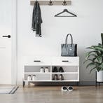 vidaXL Schoenenbank 102x35x55 cm bewerkt hout wit, Huis en Inrichting, Kasten | Schoenenkasten, Verzenden, Nieuw