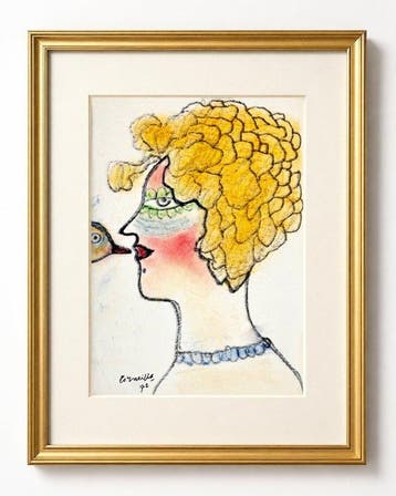 Corneille (1922-2010) - Profile portrait of a woman with a