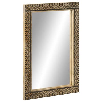 vidaXL Badkamerspiegel 50x70 cm massief mangohout en glas, Huis en Inrichting, Badkamer | Badkamermeubels, Verzenden, Nieuw