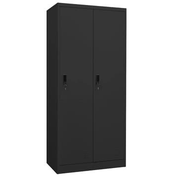 vidaXL Kledingkast 80x50x180 cm staal antracietkleurig, Verzenden
