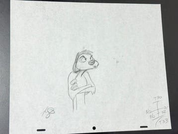 Walt Disney - Originele animatietekening van Timon - Timon &, Verzamelen, Nieuw