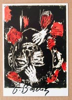 Georg Baselitz (1938) - Art card & Exhibition Flyer, Antiek en Kunst