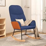 vidaXL Schommelstoel stof blauw, Verzenden, Nieuw