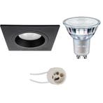 LED Spot Set - Mat Zwarte Vierkante Inbouwspot 3.7W LED Lamp, Huis en Inrichting, Lampen | Spots, Verzenden, Nieuw