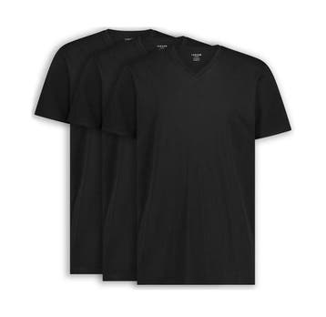 2dekans | 3x LebasQ Fit T-Shirts – Zwart – V-hals – Regular, Ophalen of Verzenden