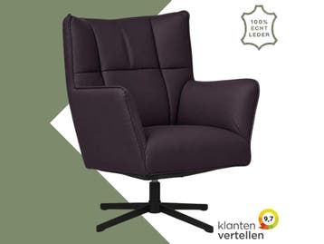 Leren draaifauteuil Lovely - Toledo Merlin (donkerpaars), Ophalen of Verzenden