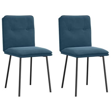 vidaXL Eetkamerstoelen 2 st fluweel blauw, Verzenden, Nieuw