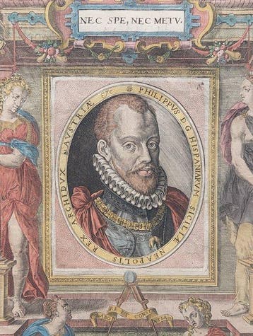 Lodovico Guicciardini - Titelpagina / Portret van Filips II