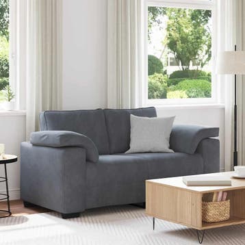 vidaXL Loveseat bank 160x77x82 cm fluweel donkergrijs, Verzenden