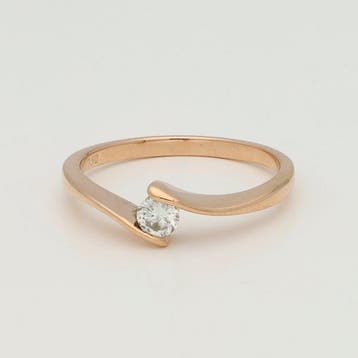 Ring - 18 karaat Roségoud Diamant (Natuurlijk), Nieuw