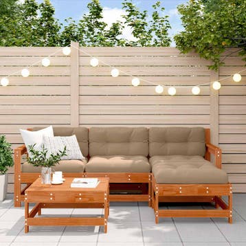 vidaXL Tuin loungeset 5 st Wax Bruin Dennen Massief, Verzenden, Nieuw, Loungeset