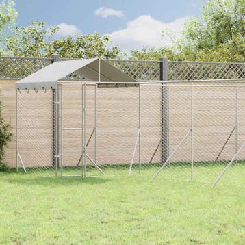 vidaXL Hondenkennel met dak 10x8x2,5 m gegalvaniseerd staal, Verzenden