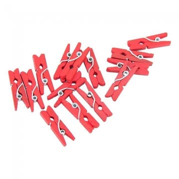 Mini Knijpers Hout Rood 24st, Verzenden, Nieuw