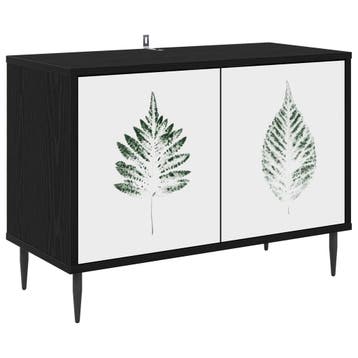 vidaXL Tv-meubel HANAU 69 x 33 x 50,5 cm Zwart eiken Bewerkt, Verzenden