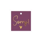 10x Cadeaulabel SORRY - excuses - naam kaartje - bloemenk..., Diversen, Wenskaarten, Ophalen of Verzenden, Nieuw