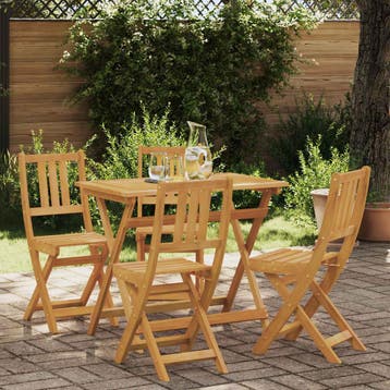 vidaXL Bistrostoelen voor buiten Naturel Massief Acacia Hout, Tuin en Terras, Tuinstoelen, Verzenden, Nieuw