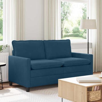 vidaXL bank / zetel Blauw 156 x 81 x 87,5 cm Fluweel, Verzenden, Nieuw