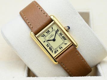 Cartier Tank Ref. 5057001 Year 1995 (Box & Papers), Ophalen of Verzenden, Polshorloge