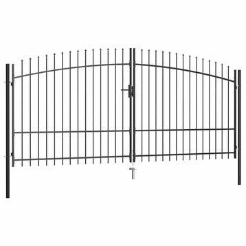 vidaXL Dubbele deur hekpoort Woerden met speerpunt 400x224,5, Verzenden, Nieuw