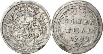 1/48 taler, daalder 1700, Sachsen-kurlinie ab 1547 (alber..., Verzenden, België