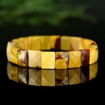 Jaspe Mokaite - Mooie kleuren - Uniek stuk - Breedte: 12 mm-