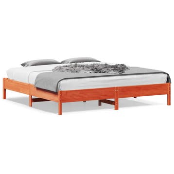 vidaXL Bedframe zonder matras massief grenenhout wasbruin, Verzenden, Nieuw