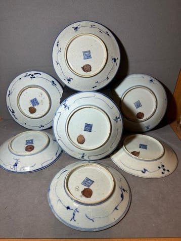 Qing Jiaqing – blauw-witte borden met een meandrerend