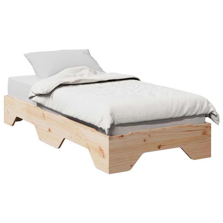 vidaXL Bedframe zonder matras stapelbaar 75x190 cm massief, Maison & Meubles, Chambre à coucher | Lits, Envoi
