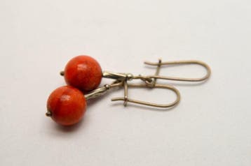 Koraal - Rode koraal - 2,22 g - Oorbellen, Verzamelen