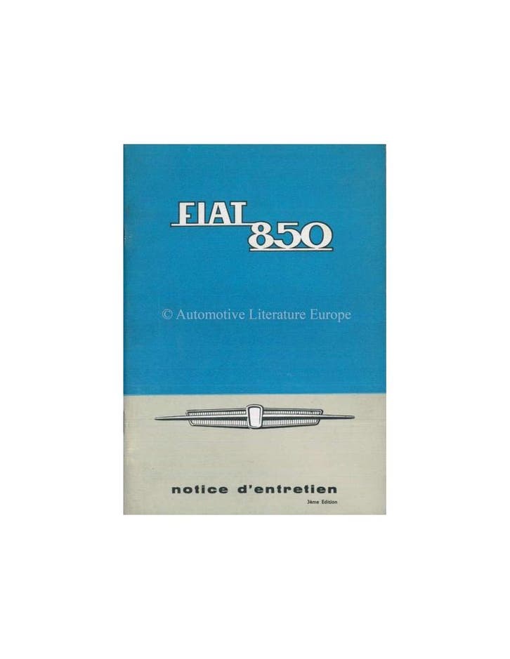 1965 FIAT 850 INSTRUCTIEBOEKJE FRANS, Autos : Divers, Modes d'emploi & Notices d'utilisation, Enlèvement ou Envoi
