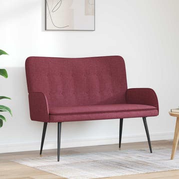 vidaXL 2-Zits Sofa Wijnrood 115 x 61 x 87 cm Stof, Verzenden, Nieuw
