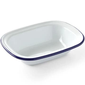 Serveerschaal | Geëmailleerd Staal | Wit/Blauw | Per Stuk |, Verzenden, Nieuw in verpakking