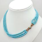 Chaîne - 14 carats Or jaune Turquoise