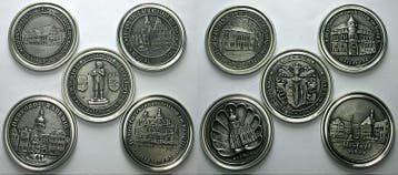 Lot von 5 Zinnguss-medaille Herford, Stadt, Verzenden