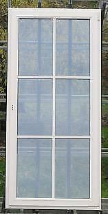 pvc terrasraam , raam 99 x 214  creme / gouden eik, 75 tot 150 cm, Kunststof, Deurkozijn, Nieuw