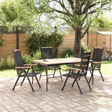 4 chaises jardin alu noir - Seconde chance, -52%, Verzenden, Nieuw