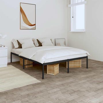 vidaXL Bedframe metaal zwart 140x200 cm, Verzenden, Nieuw
