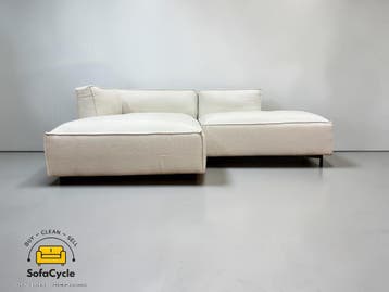 NV Gallery hoekzetel wit in bouclé, hoek L – overstock, Verzenden