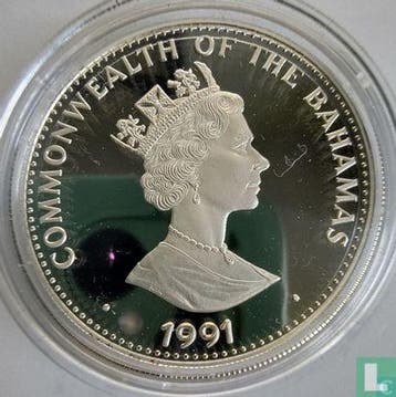 Bahamas 5 dollar 1991 (PROOF) Reis van Christopher Colu..., Timbres & Monnaies, Monnaies | Amérique, Verzenden, Losse munt
