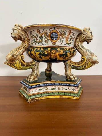 Angelo MINGHETTI (1822-1885) - Vaas - Majolica