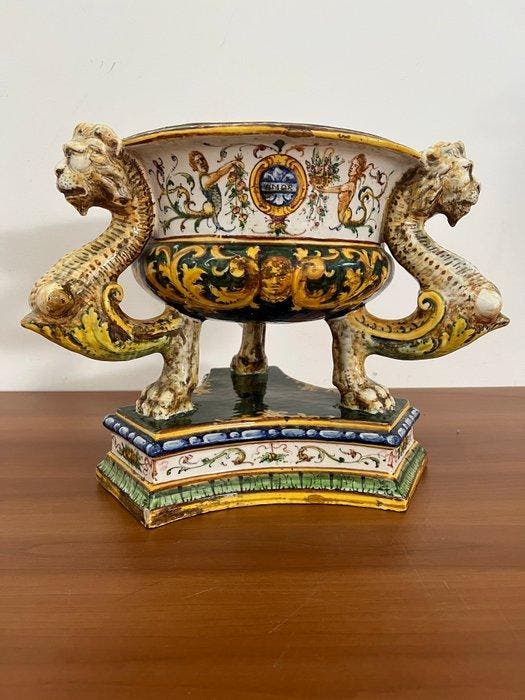 Angelo MINGHETTI (1822-1885) - Vaas - Majolica, Antiek en Kunst, Antiek | Glaswerk en Kristal