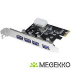 LogiLink PC0057 PCI Express Card 4x USB3.0, Computers en Software, Verzenden, Nieuw