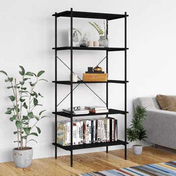 vidaXL Opbergrek 5-laags 80x40x163 cm zwart, Verzenden